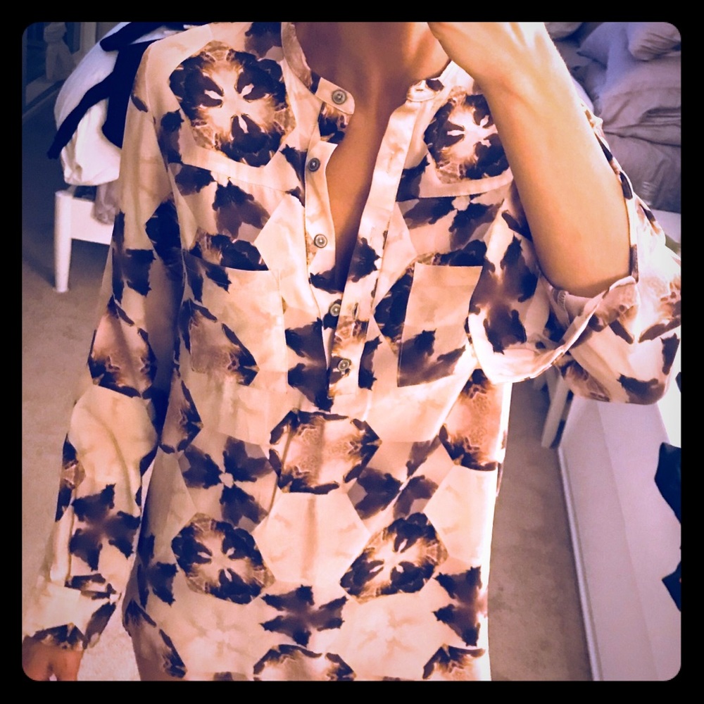 Gretchen Jones printed horse silk shirt